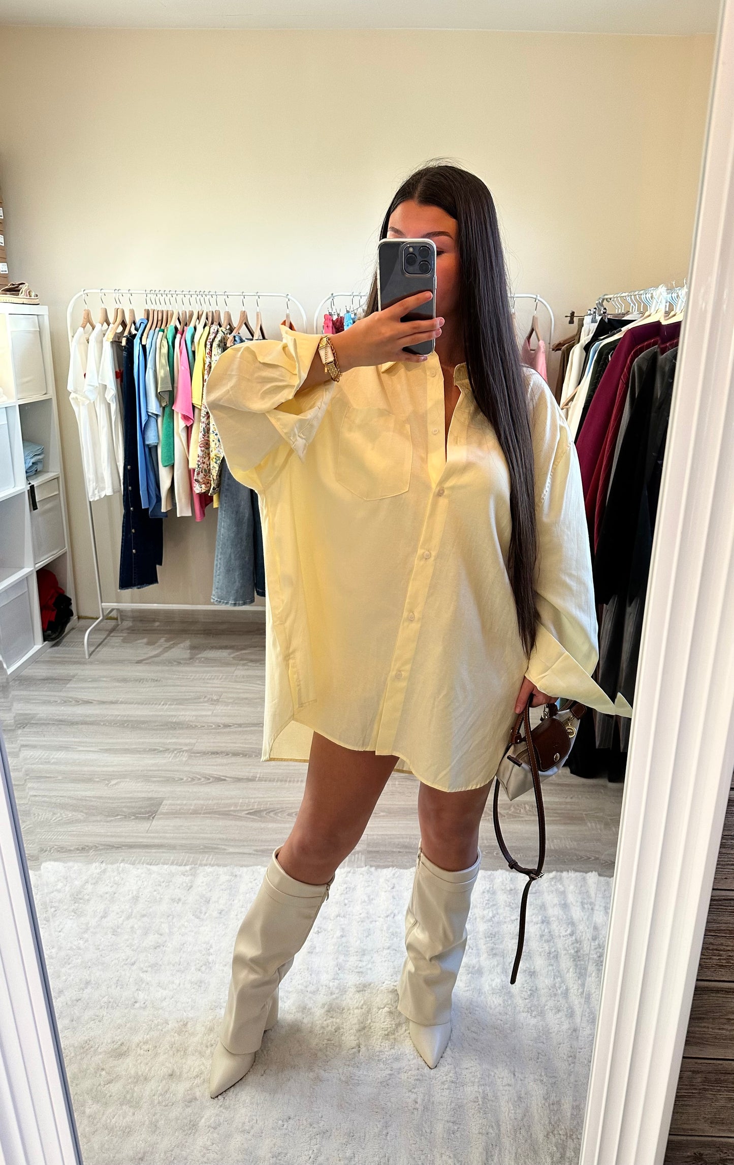 Chemise oversize jaune