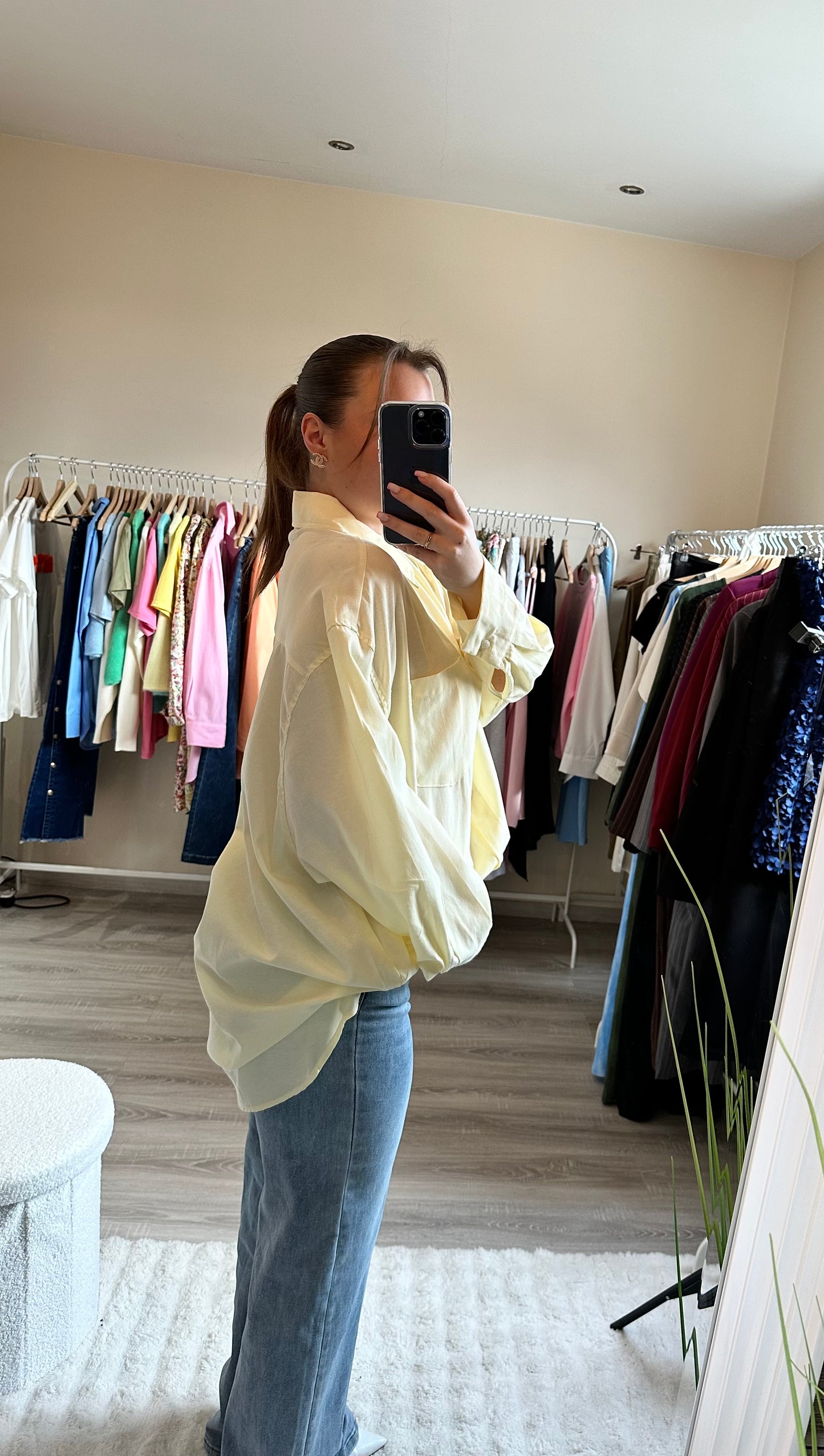 Chemise oversize jaune
