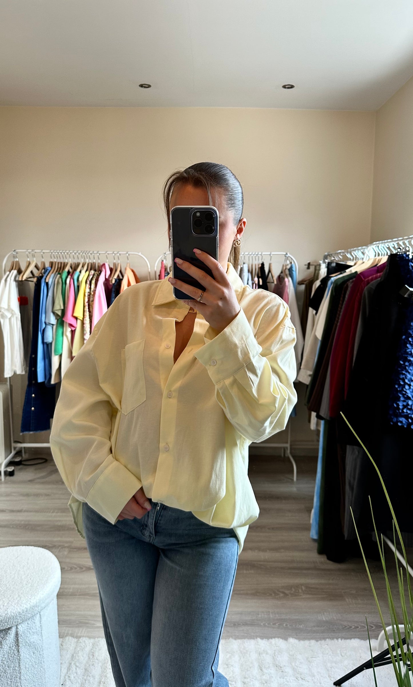 Chemise oversize jaune